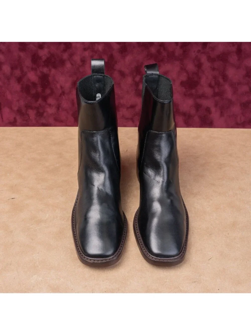 Tory Burch Women Black Leather Elastic Fashion Dress Chelsea Boots sz 11